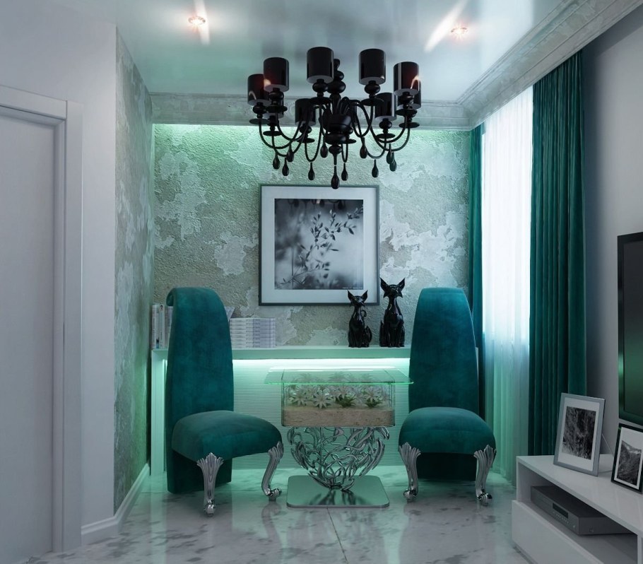 Бирюзовый интерьер