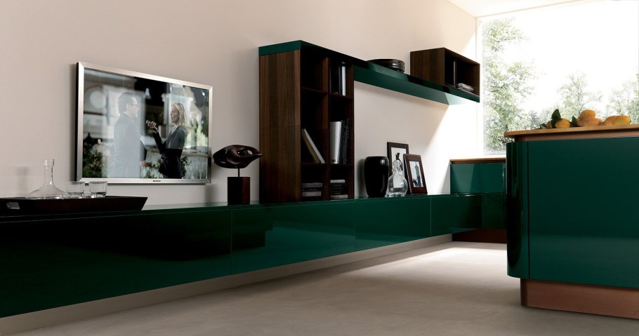 Мебель темно изумрудного цвета