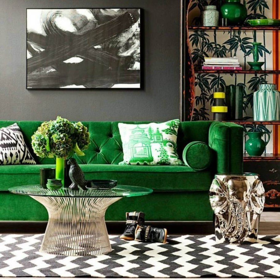 Зеленый цвет в интерьере