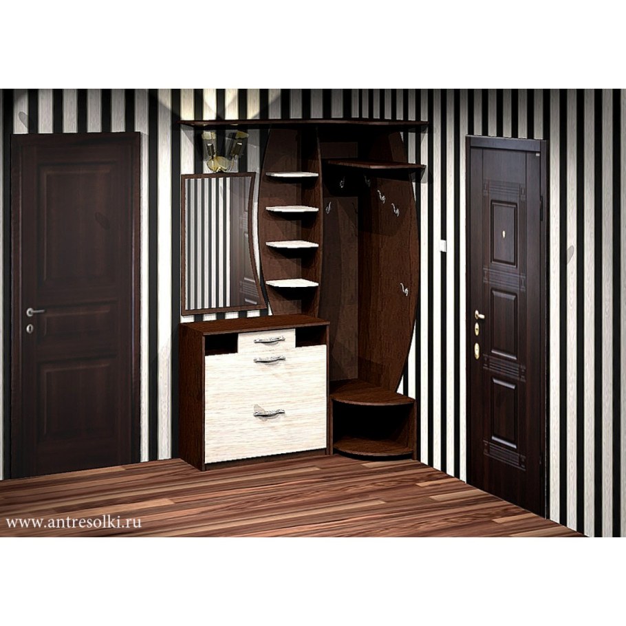 Угловая открытая прихожая