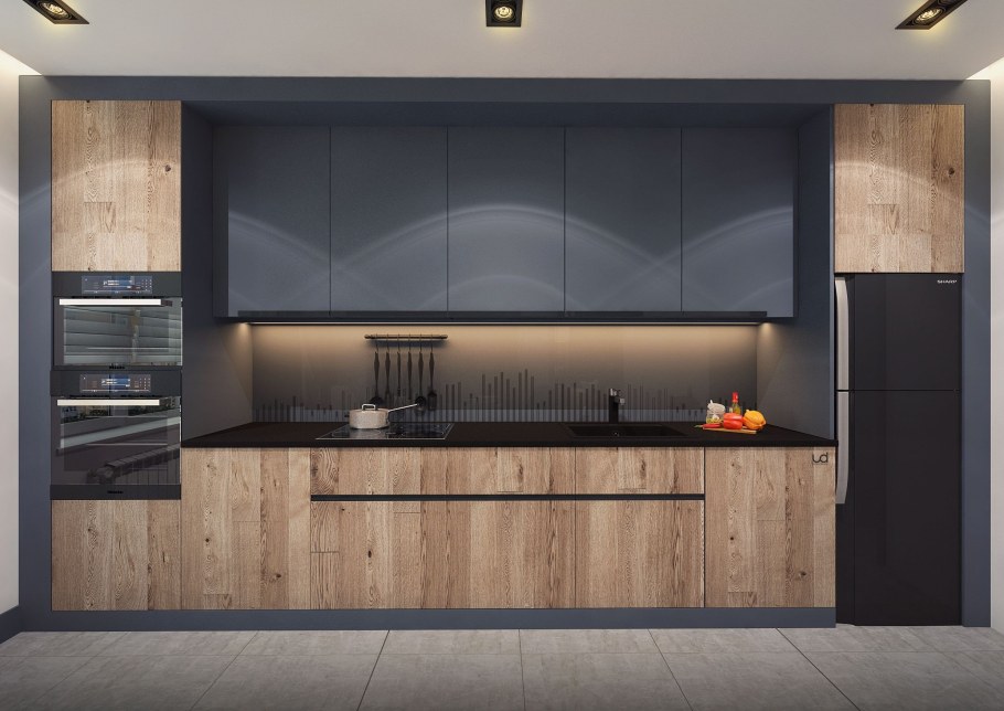 Кухня лофт антрацит gola