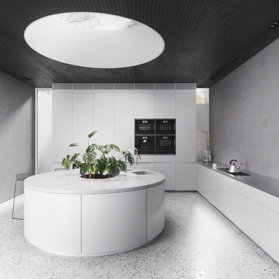 Современная круглая кухня