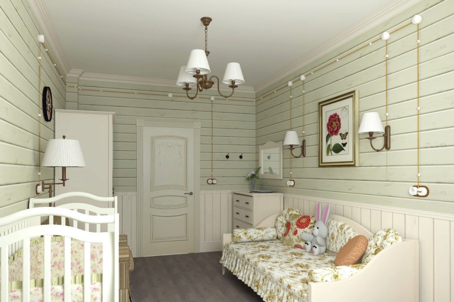 Интерьер в брусовом доме в стиле Прованс