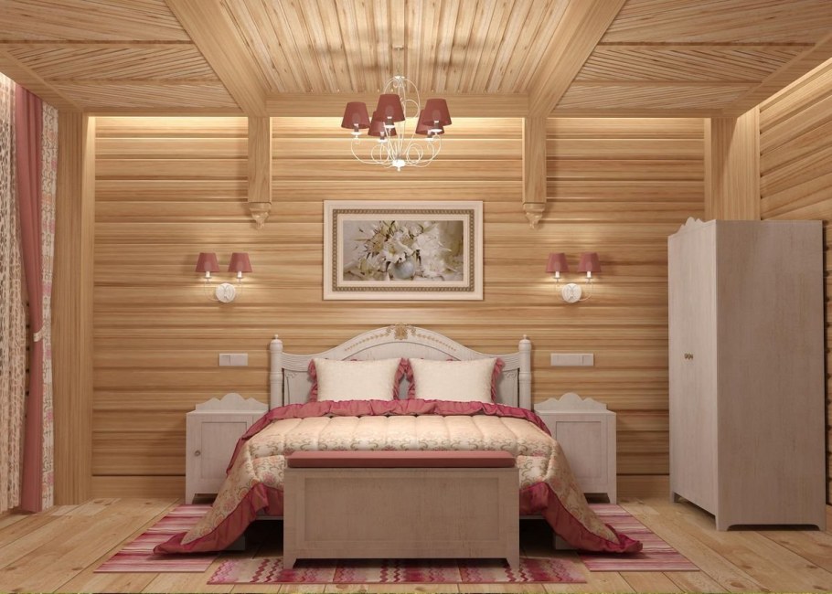 Вагонка в спальне