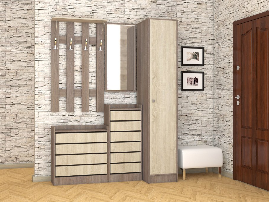 Прихожая Ямайка. Комплект 1. ясень