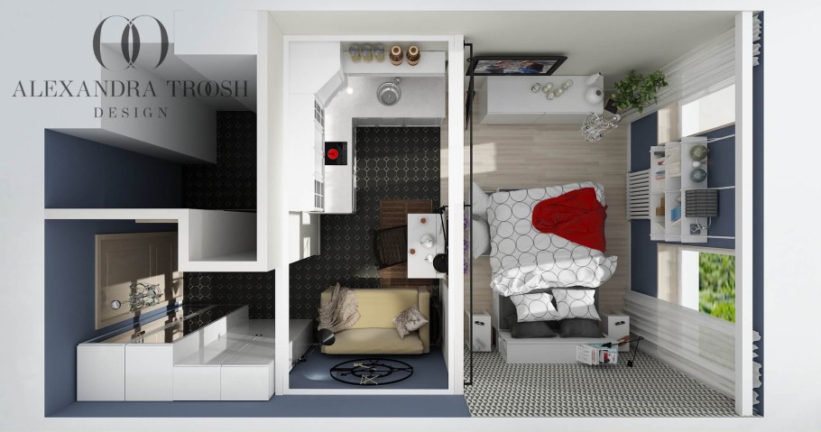 Планировка студии 23 кв.м икеа