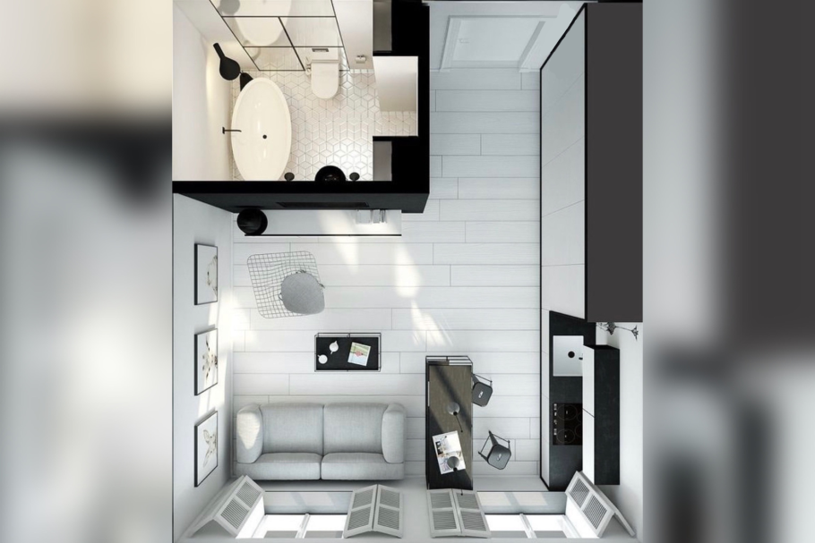 Студия 20 кв планировка