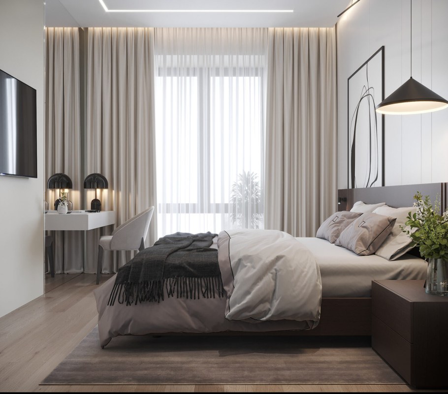 Спальня дизайн интерьера