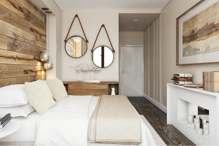 Уютная спальня в эко стиле