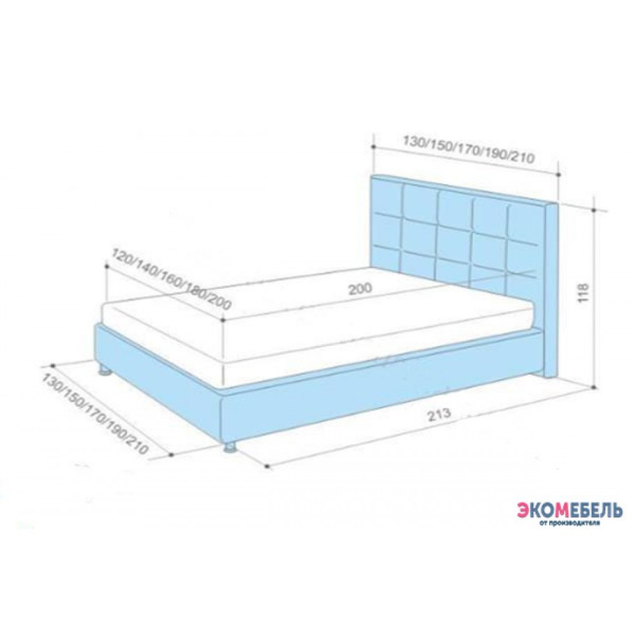 Габариты 1.5 спальной кровати стандарт