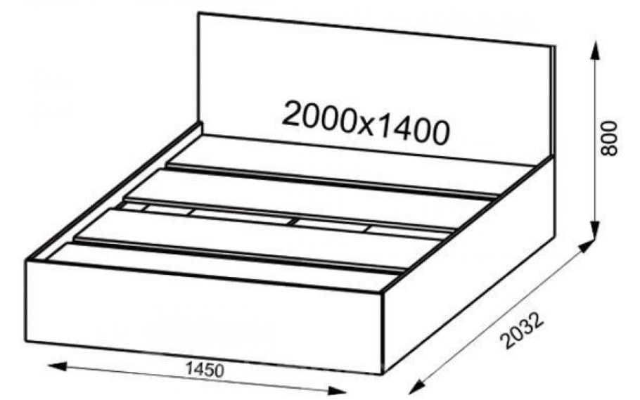 Конструктив кровати ЛДСП 1400 2000