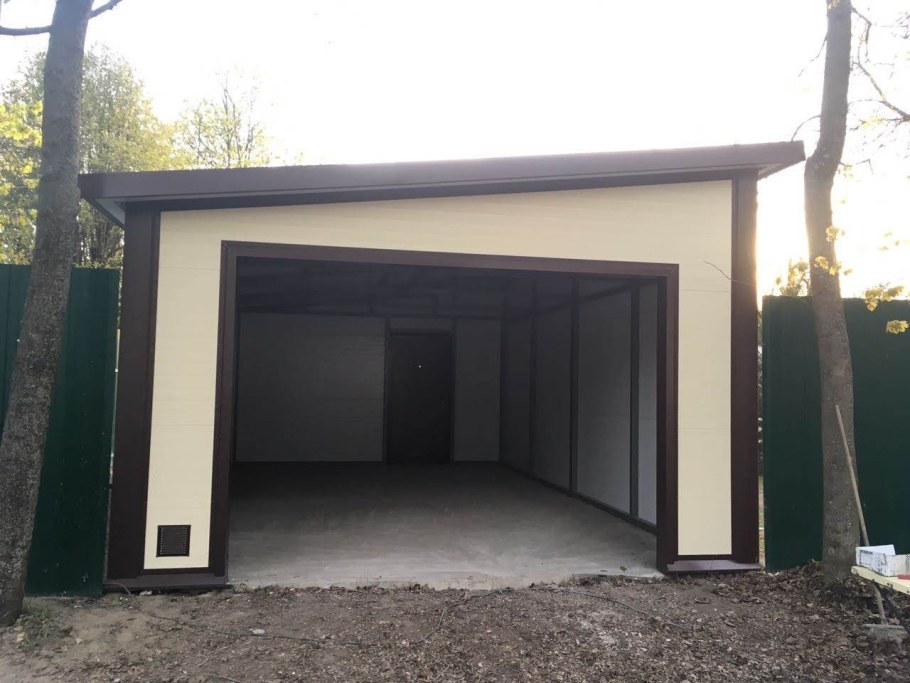 Гараж с односкатной крышей