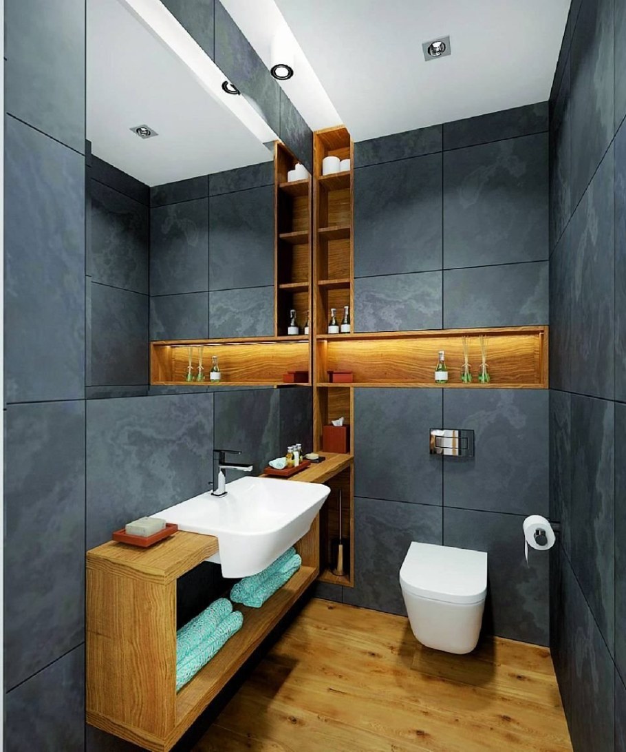 Интерьер туалета с инсталляцией