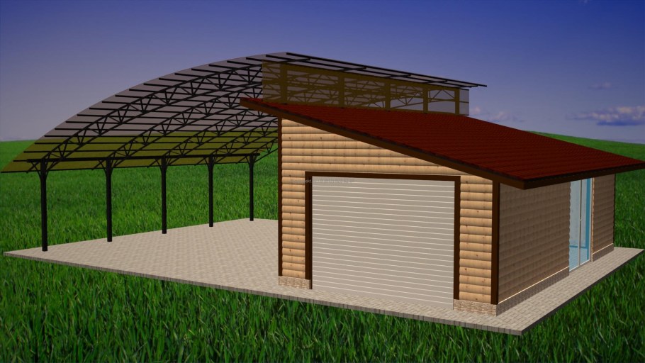 Сарай с односкатной крышей 3х5