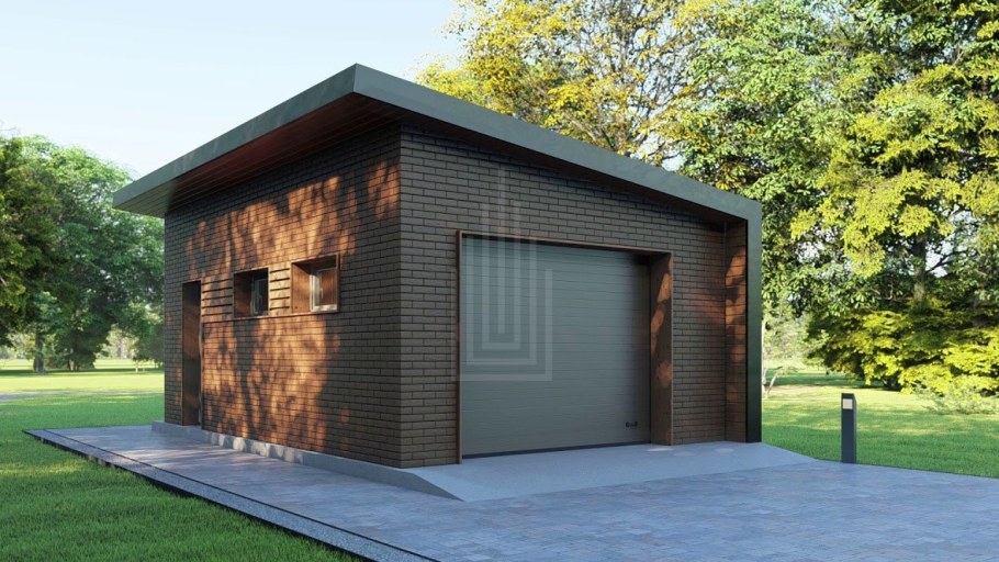 Гаражс кондоскатной крышай