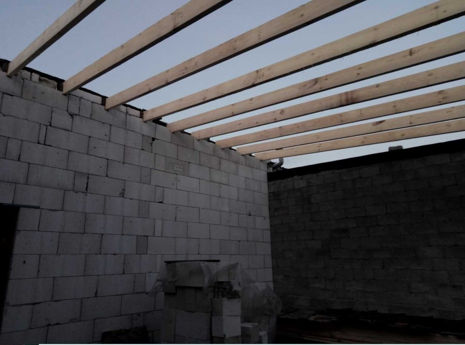 Односкатная крыша на гараж 6х7