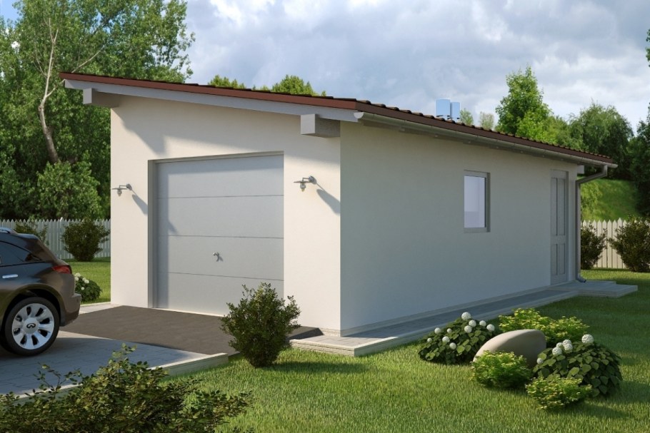 Гараж с односкатной крышей