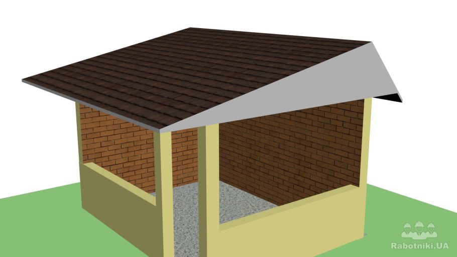 Трехскатная крыша гаража