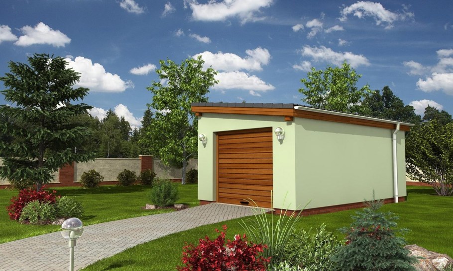 Гараж с односкатной крышей