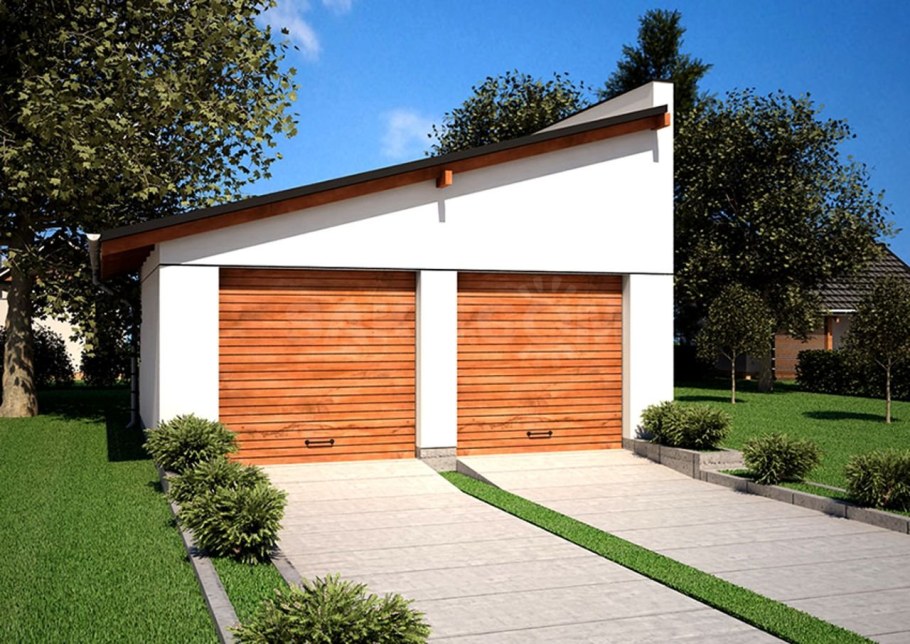 Гараж с односкатной крышей