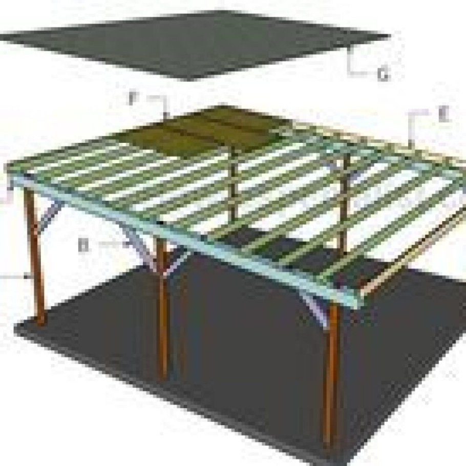 Односкатный навес из профильной трубы 2700-5400