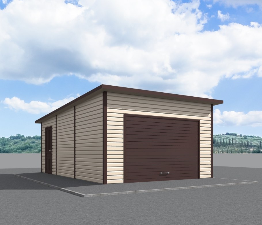Гараж с односкатной крышей