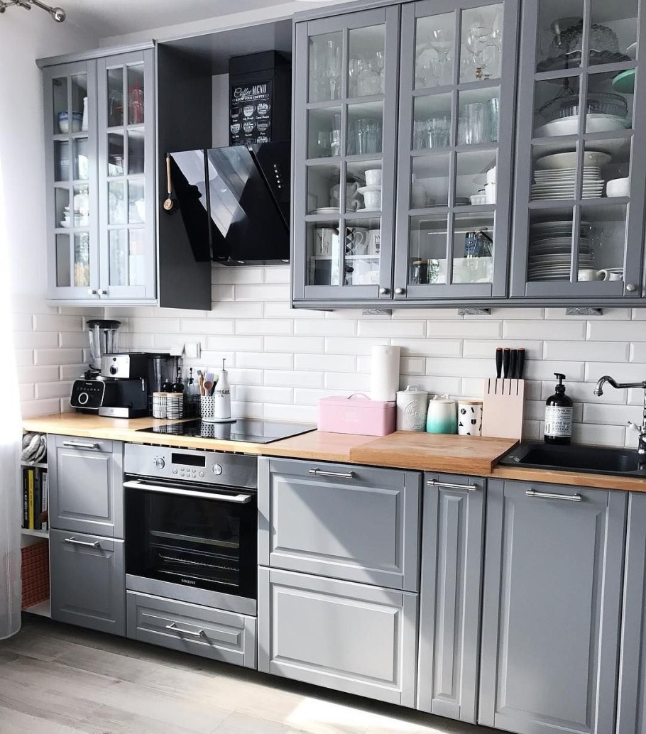 Ikea кухня метод серая