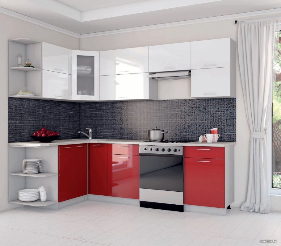 Кухня Ксения красный глянец Стендмебель