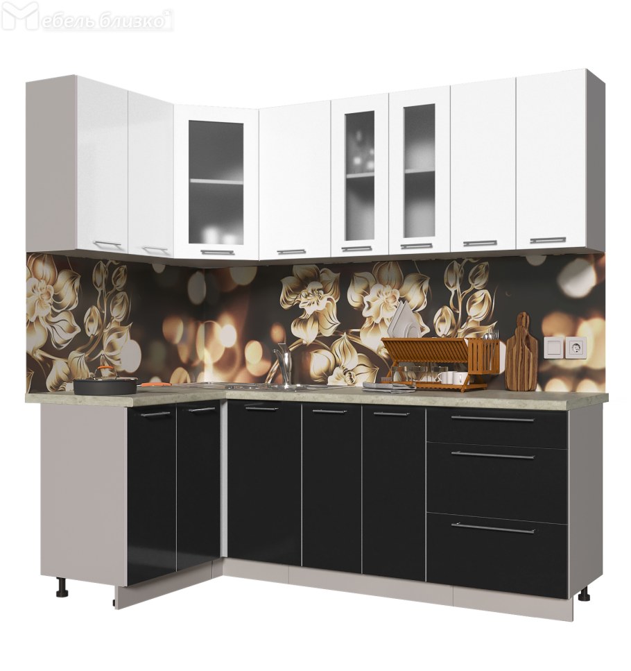 Кухня угловая "Мила Лайт" 1,2х1,5 м