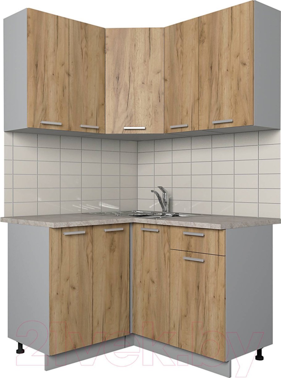 Кухня Интерлиния Мила Лайт 2,4 белый/дуб серый цвет