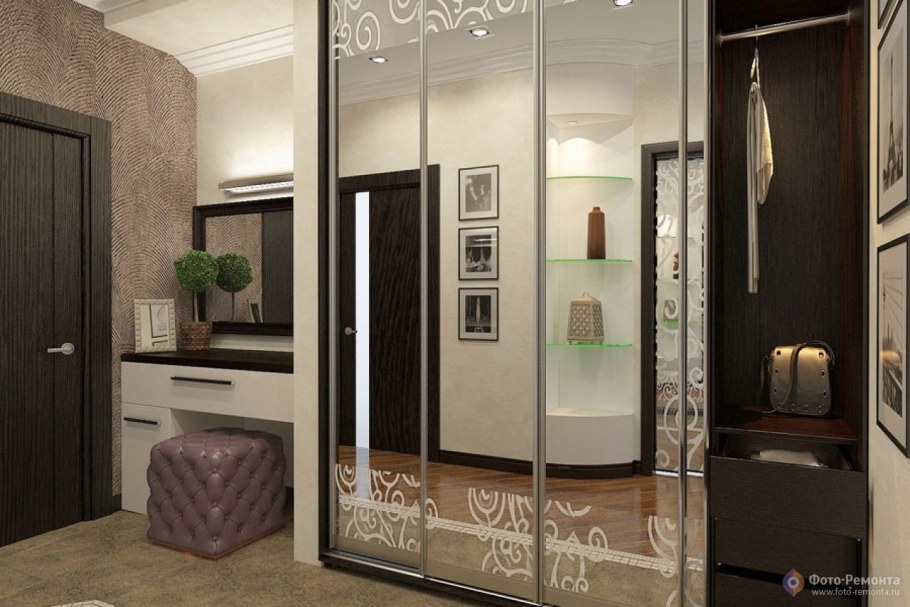 Шкаф купе в интерьере прихожей