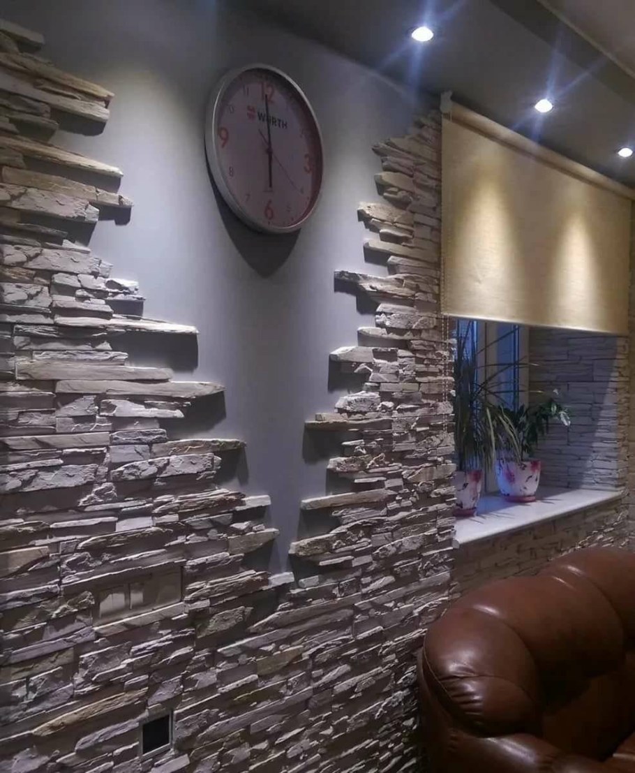 Декор стен искусственным камнем