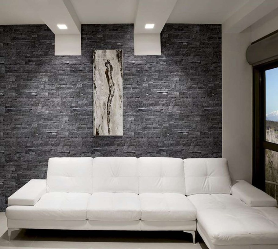 Камень натуральный кварцит Pharaon черный