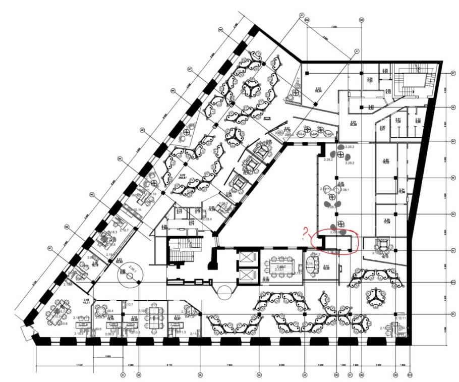 План офиса с размерами