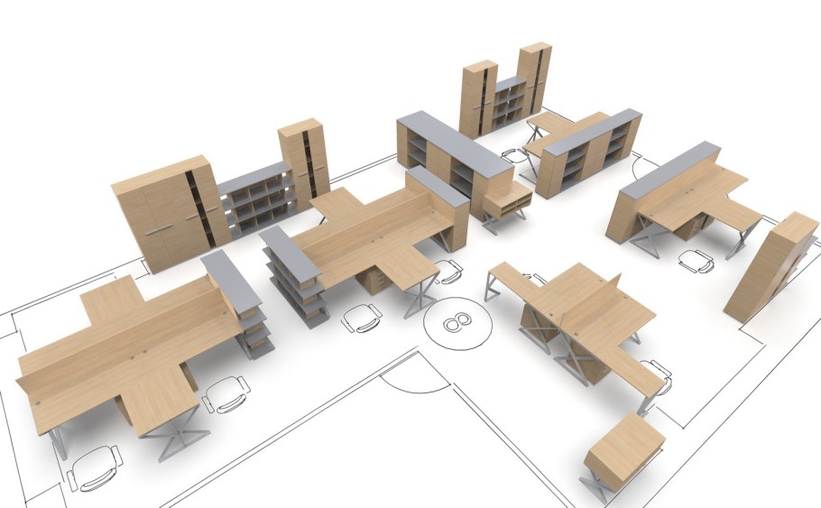 План офиса с расстановкой мебели