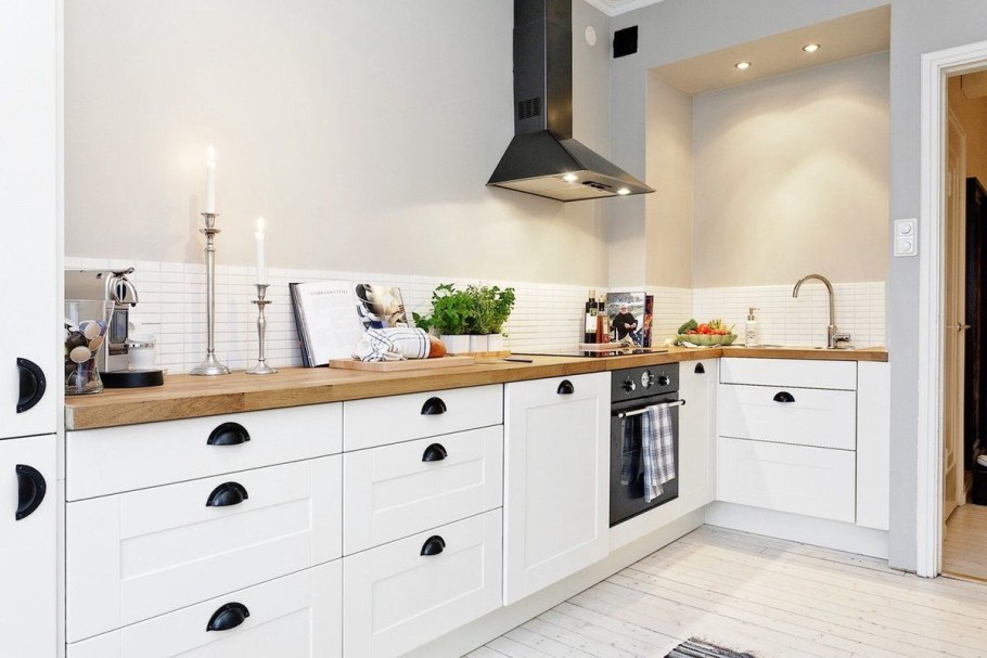 Кухонный фартук без верхних шкафов Сканди