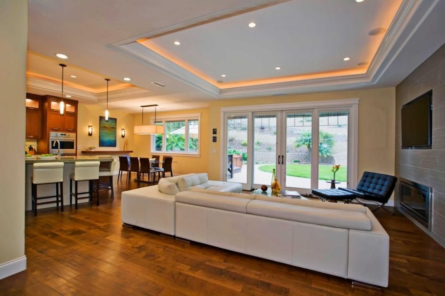 Освещение в кухне-гостиной