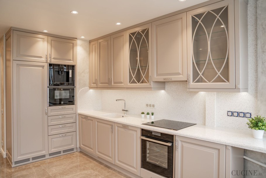 Кухня угловая Неоклассика беж