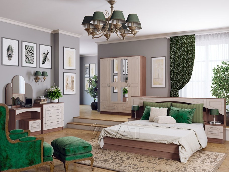 Спальня Камелия ясень шимо светлый