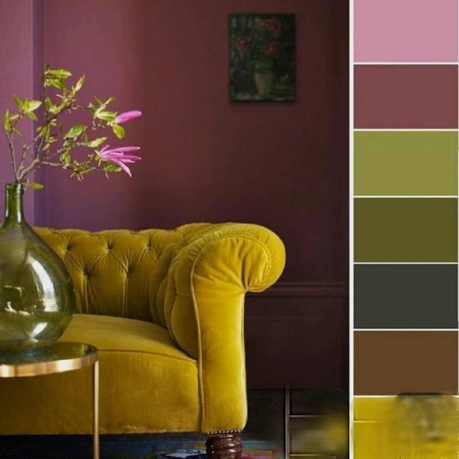 Контрастное сочетание цветов в интерьере