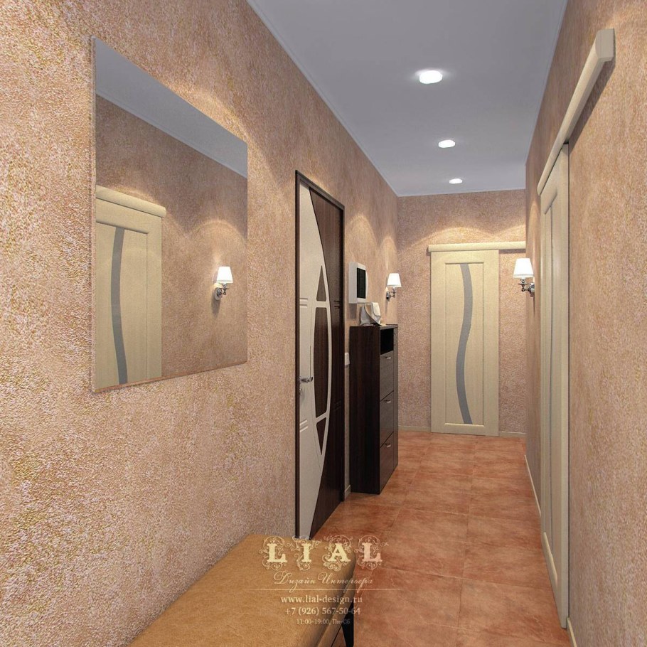 Декоративная мозаичная штукатурка в прихожей