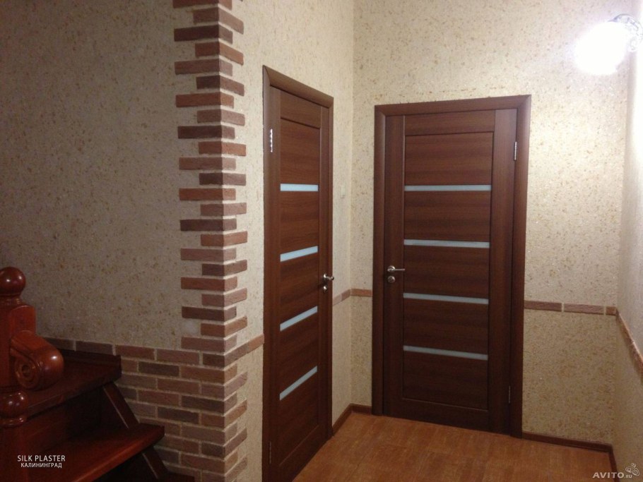 Отделка прихожей жидкими обоями