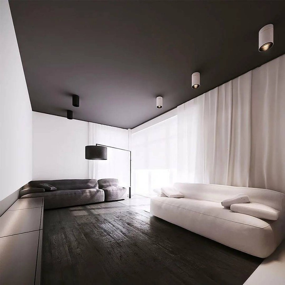 Черный матовый натяжной потолок