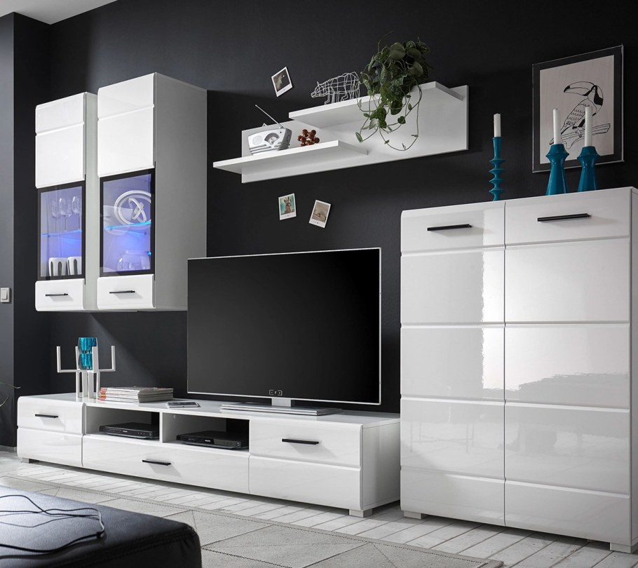 Стенка Аляска белый глянец