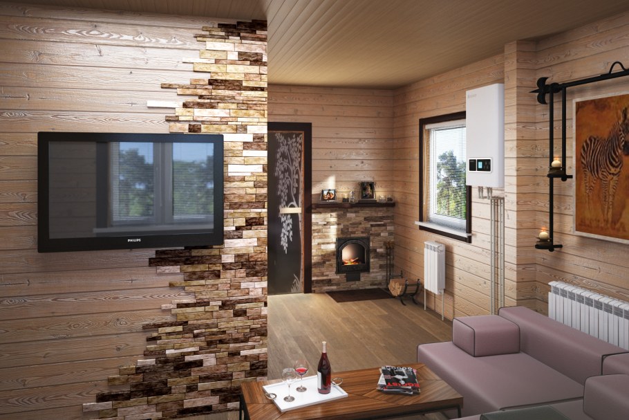 Отделка стен в комнате отдыха