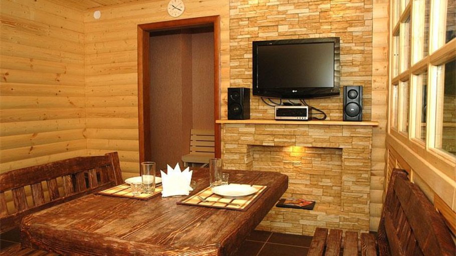 Отделка комнаты отдыха в бане