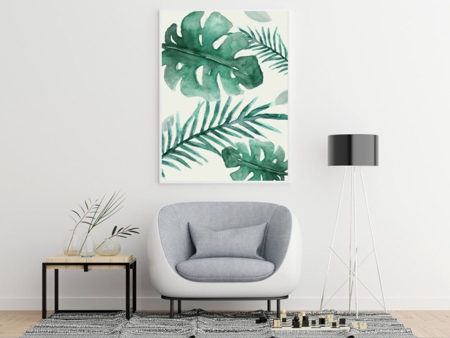 Картина монстера в интерьере