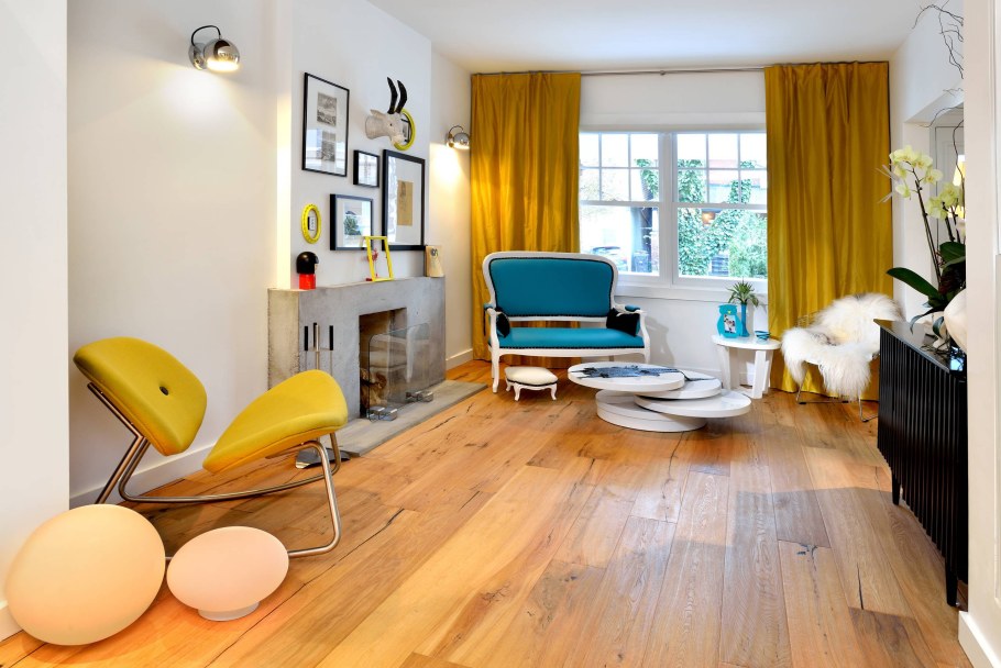 Желтые стены в интерьере