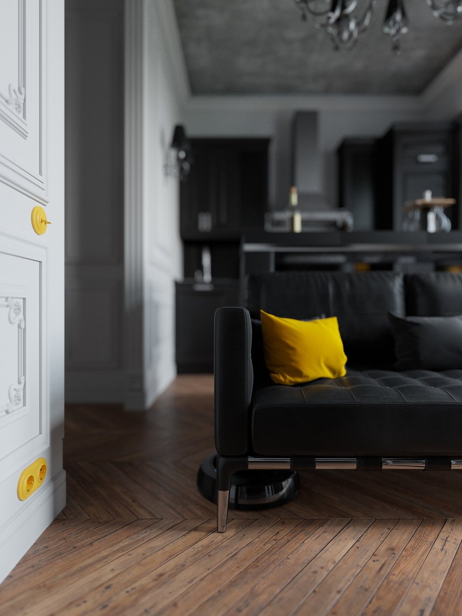 Серые стены в интерьере