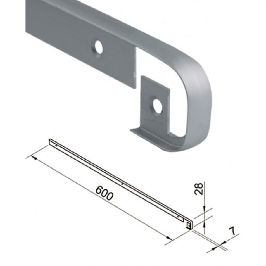 Планка для столешниц Скиф 26мм r9 600мм универсальная торцевая